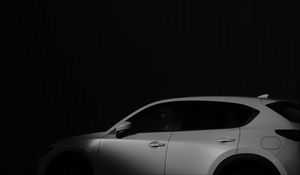 Preview wallpaper car, white, wall, bw