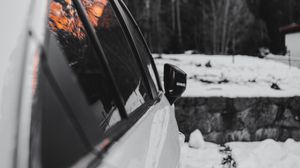 Preview wallpaper car, white, winter, nature