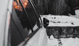 Preview wallpaper car, white, winter, nature