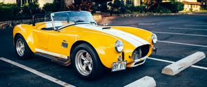 Preview wallpaper car, yellow, retro, parking