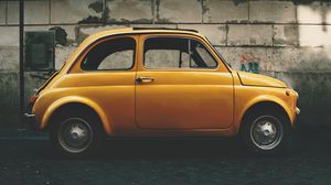 Preview wallpaper car, yellow, side view