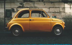 Preview wallpaper car, yellow, side view