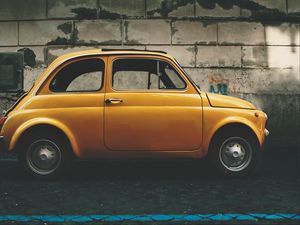 Preview wallpaper car, yellow, side view