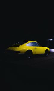 Preview wallpaper car, yellow, vintage, rear view