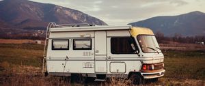 Preview wallpaper caravan, car, white, mountains