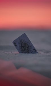 Preview wallpaper card, ace, sand, sunset, closeup