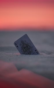 Preview wallpaper card, ace, sand, sunset, closeup