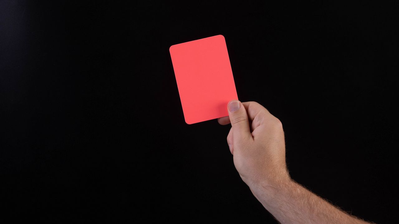 Wallpaper card, red, hand, football, foul
