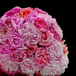 Preview wallpaper carnations, roses, bouquet, pink