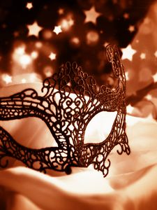 Preview wallpaper carnival mask, figured, stars, glitter