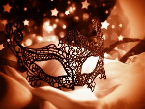 Preview wallpaper carnival mask, figured, stars, glitter