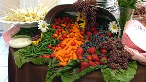 Preview wallpaper carrots, string bean, strawberry, grapes, vegetables, berries, tomatoes