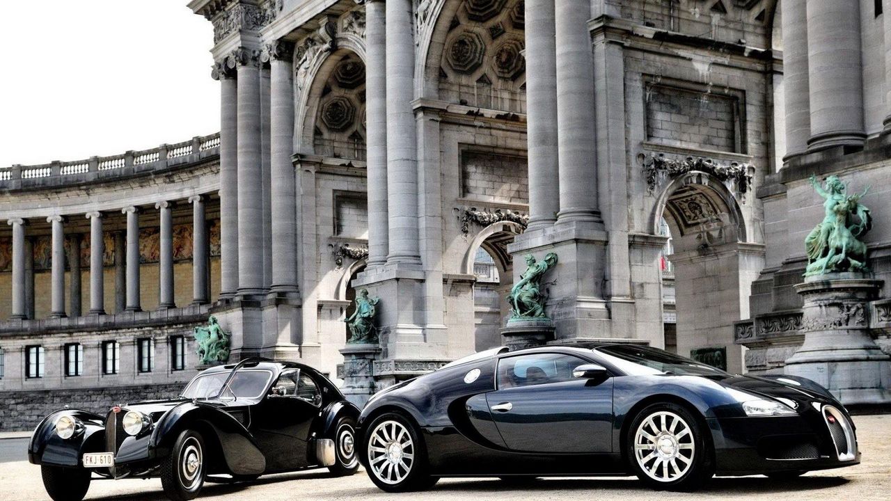 Wallpaper cars, bugatti, veyron, luxury, black, parked, building