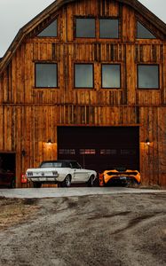 Preview wallpaper cars, garage, building