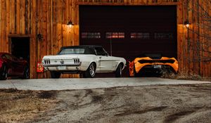 Preview wallpaper cars, garage, building