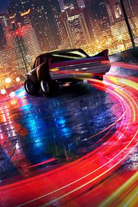 Preview wallpaper cars, lights, city, motion, rain, wet