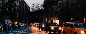 Preview wallpaper cars, night, road, light