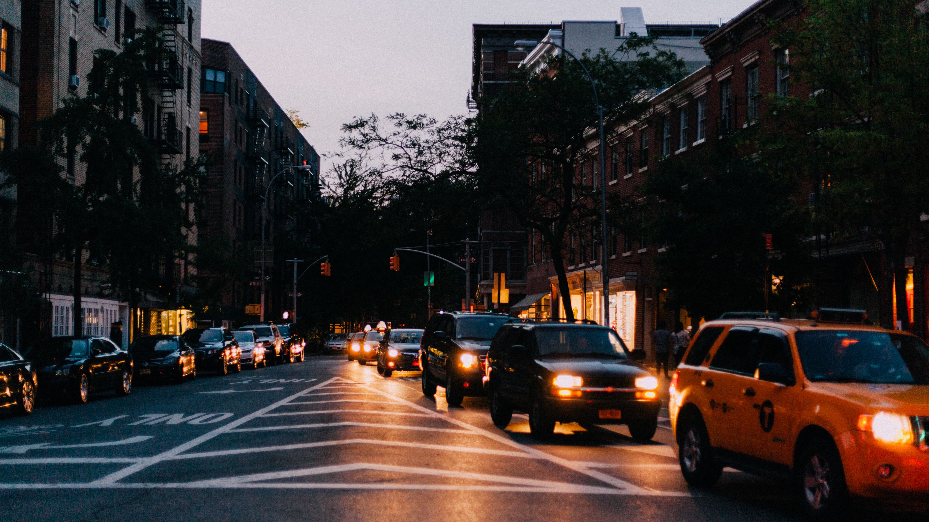 Download wallpaper 3840x2160 cars, night, road, light 4k uhd 16:9 hd