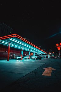 Preview wallpaper cars, parking, backlight, neon, night