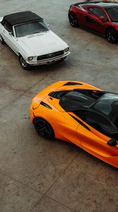 Preview wallpaper cars, parking, colorful, aerial view