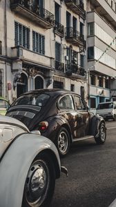 Preview wallpaper cars, retro, street, traffic