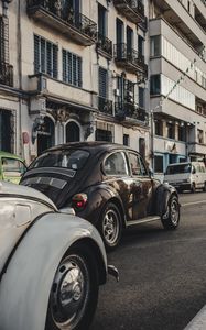 Preview wallpaper cars, retro, street, traffic