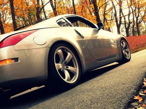 Preview wallpaper cars, road, autumn