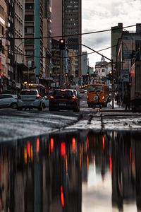 Preview wallpaper cars, road, street, city, water