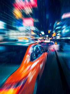 Preview wallpaper cars, speed, blur, lights, long exposure