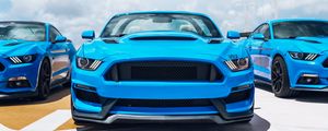 Preview wallpaper cars, sports car, front view, blue, headlights