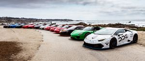 Preview wallpaper cars, sports cars, colorful, coast