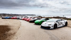 Preview wallpaper cars, sports cars, colorful, coast