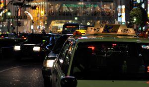 Preview wallpaper cars, street, city, night