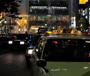 Preview wallpaper cars, street, city, night