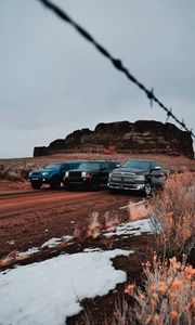 Preview wallpaper cars, suvs, off-road, canyon, mountains