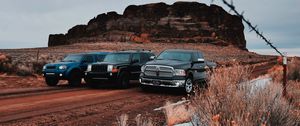 Preview wallpaper cars, suvs, off-road, canyon, mountains