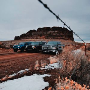 Preview wallpaper cars, suvs, off-road, canyon, mountains