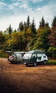Preview wallpaper cars, vans, hike, nature