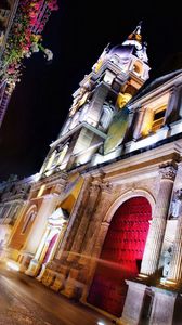 Preview wallpaper cartagena, colombia, night, street, architecture