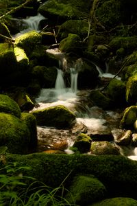 Preview wallpaper cascade st-nicholas, france, waterfall, rocks, plants, landscape, nature