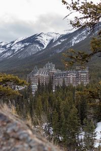 Preview wallpaper castle, architecture, building, mountains, slope