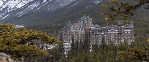 Preview wallpaper castle, architecture, building, mountains, slope