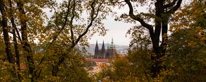 Preview wallpaper castle, architecture, city, forest