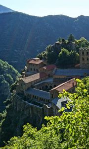 Preview wallpaper castle, architecture, forest, trees