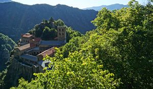 Preview wallpaper castle, architecture, forest, trees