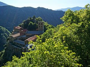 Preview wallpaper castle, architecture, forest, trees