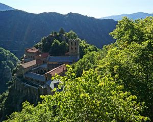 Preview wallpaper castle, architecture, forest, trees