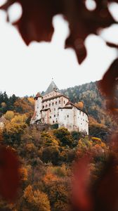 Preview wallpaper castle, architecture, hill, forest