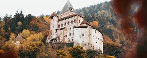 Preview wallpaper castle, architecture, hill, forest