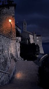 Preview wallpaper castle, architecture, lights, night, dark